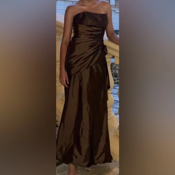 david's bridal brown dresses David's Bridal women's brown gown size 6